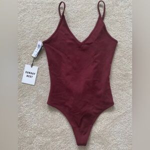 Sunday Best Annie Bodysuit in Red Rust